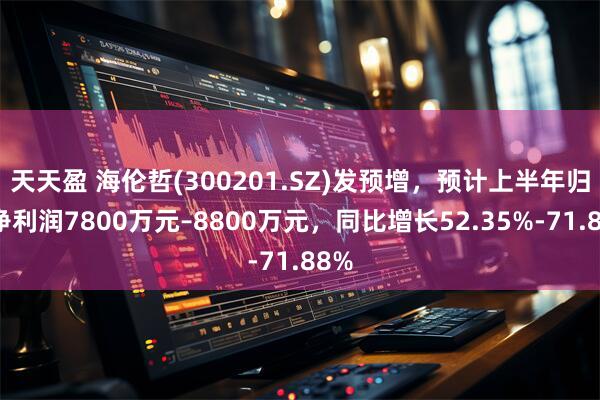 天天盈 海伦哲(300201.SZ)发预增，预计上半年归母净利润7800万元–8800万元，同比增长52.35%-71.88%