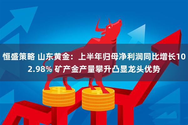 恒盛策略 山东黄金：上半年归母净利润同比增长102.98% 矿产金产量攀升凸显龙头优势